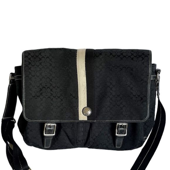 Coach Handbags - Coach | Black Signature Messenger Bag
